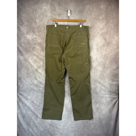 KÜHL Rydr Pants 38x32 Mens Hiking Outdoor Workwear Cotton Canvas Olive Green - Picture 3 of 7